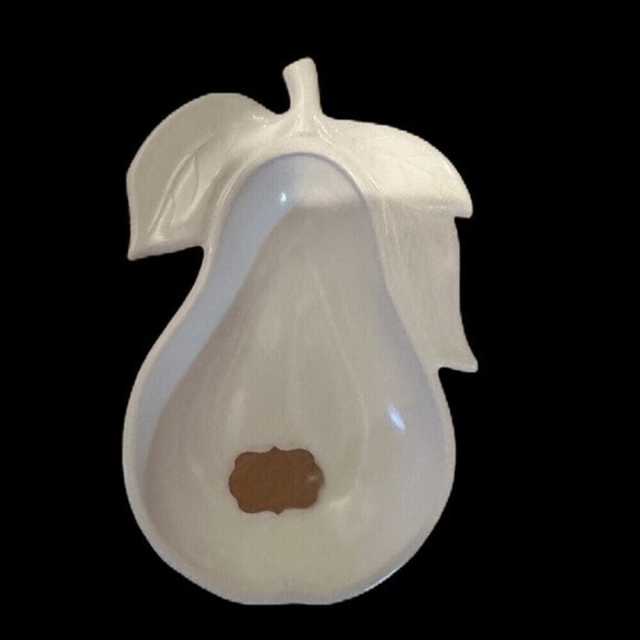 Pear Shaped Milk Glass Compote Trinket Tray Bowl Dish‎ White - Picture 3 of 3